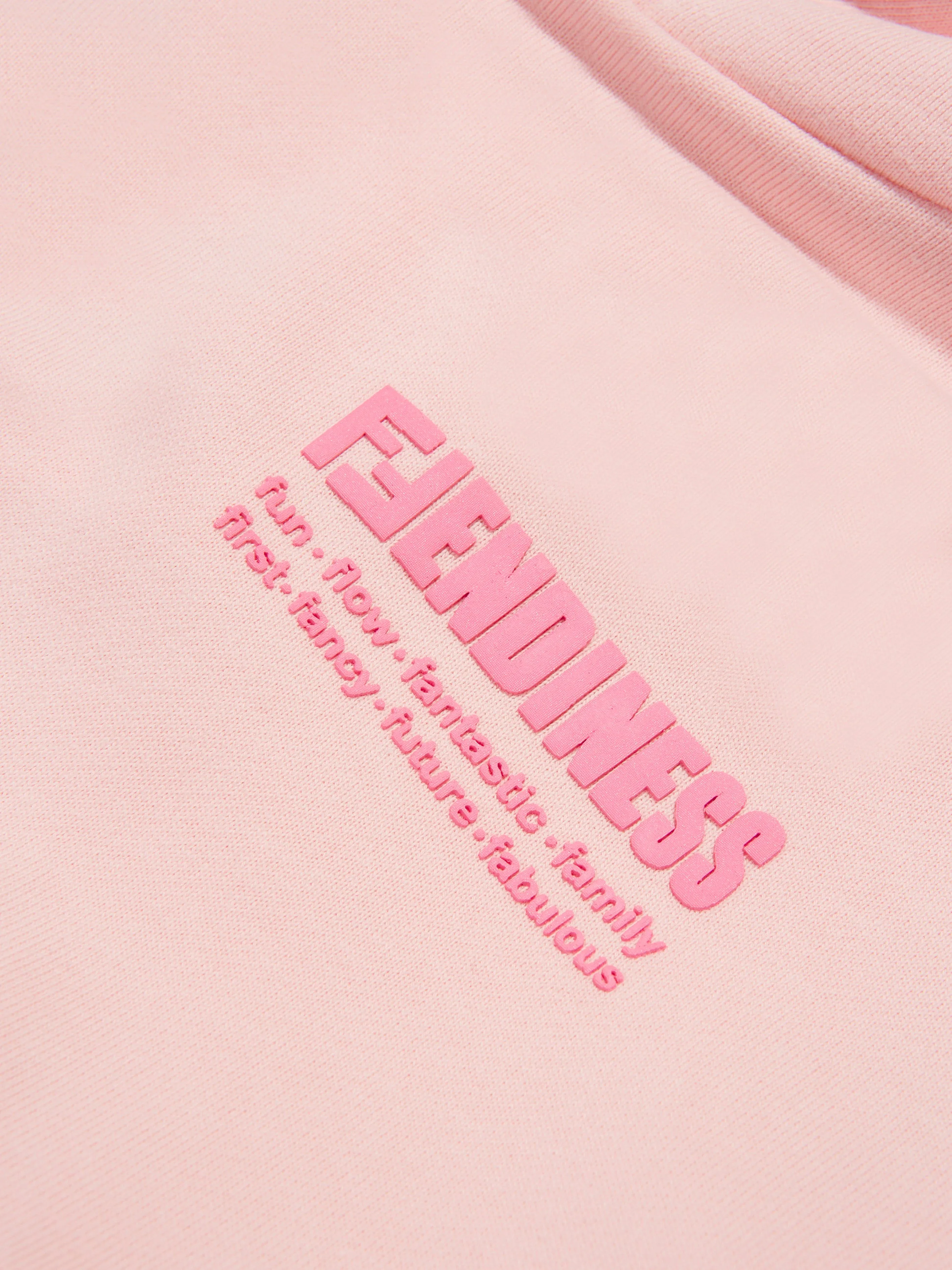 Fendi Girls Cotton Cropped Logo Hoodie