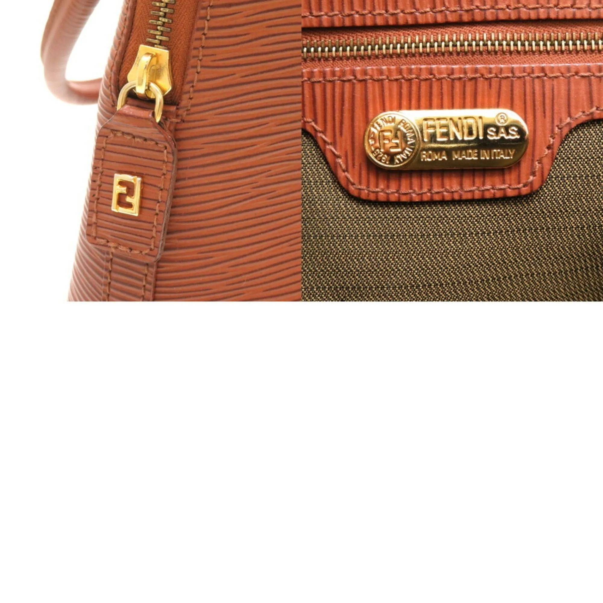 FENDI Leather Brown Hardware Handbag