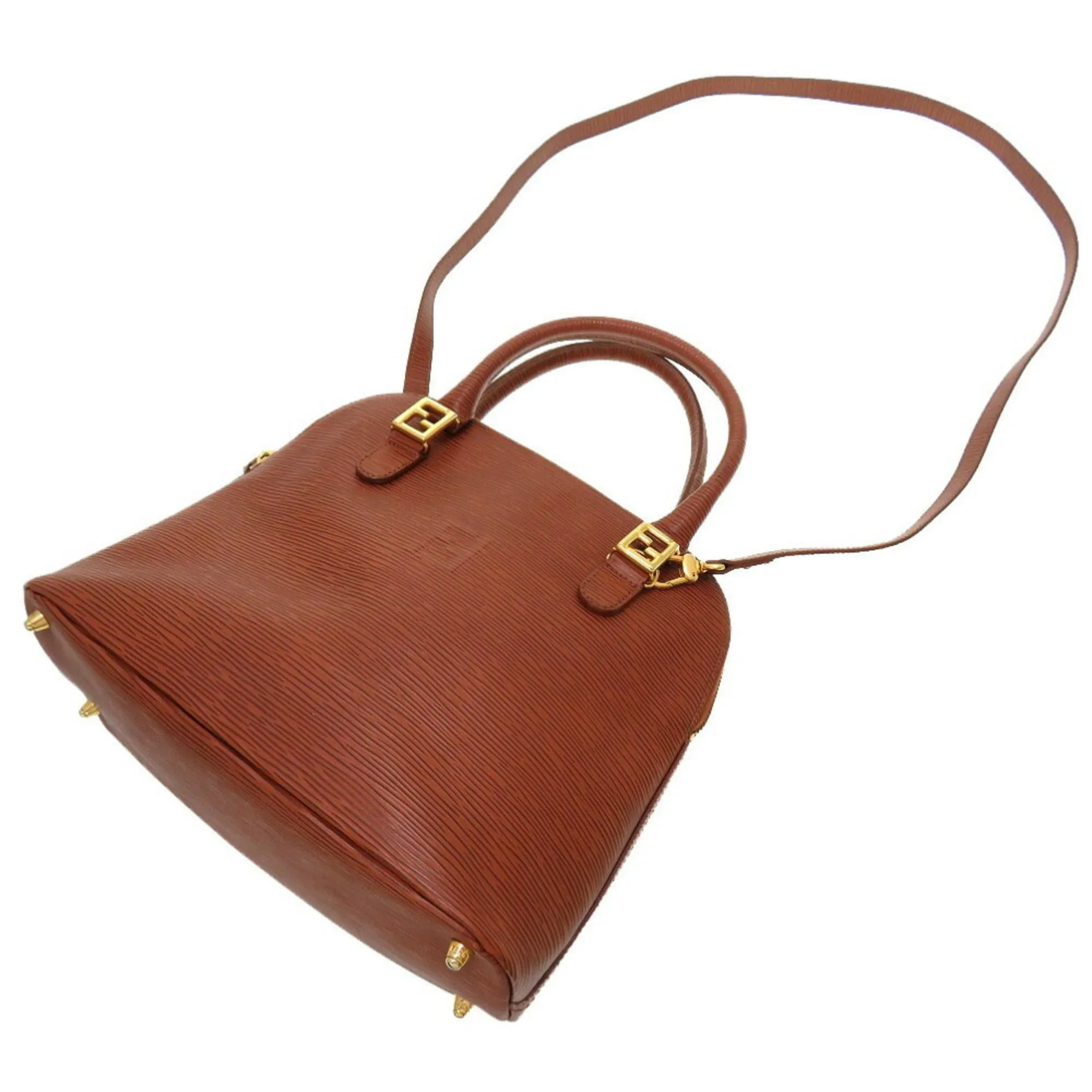 FENDI Leather Brown Hardware Handbag