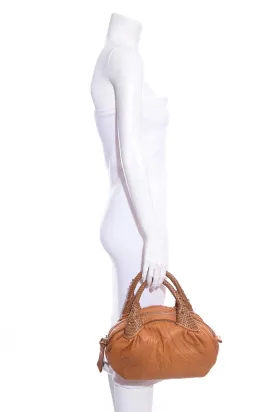 Fendi Mini Spy Cognac Leather Handbag