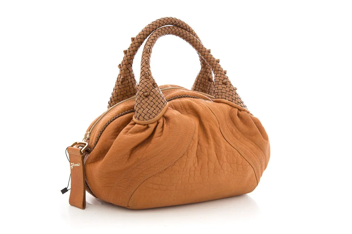 Fendi Mini Spy Cognac Leather Handbag