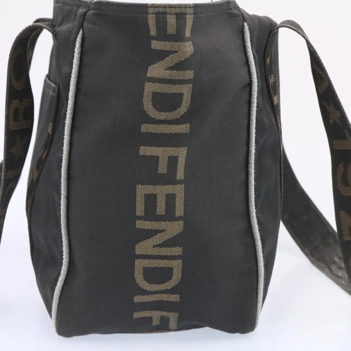 FENDI Shoulder Bag Canvas 2Set Black Brown  ar5459