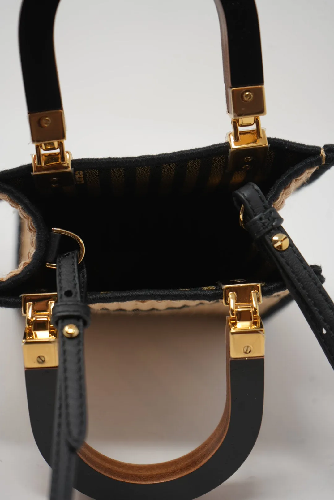 Fendi Sunshine Raffia Mini Tote Bag