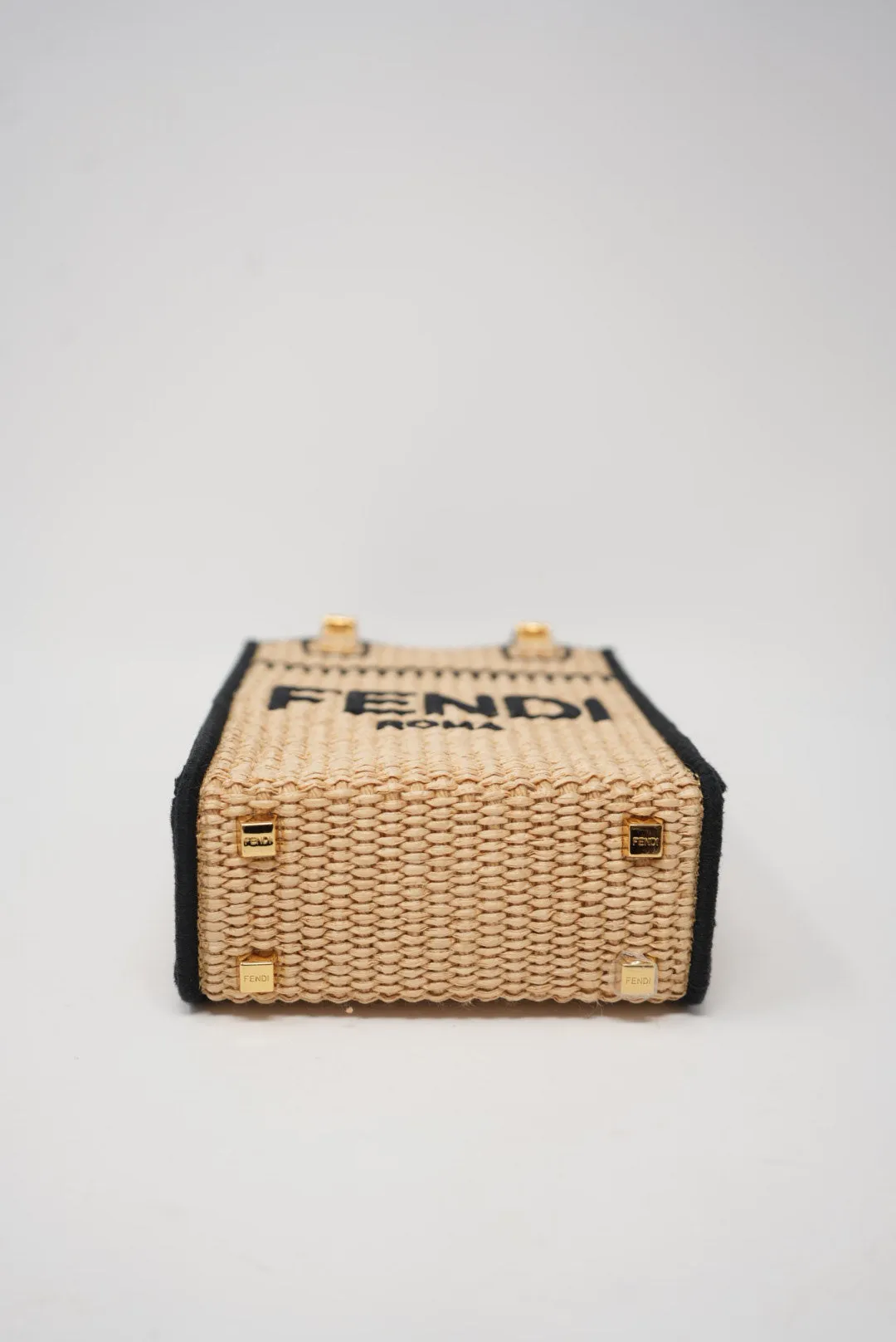 Fendi Sunshine Raffia Mini Tote Bag