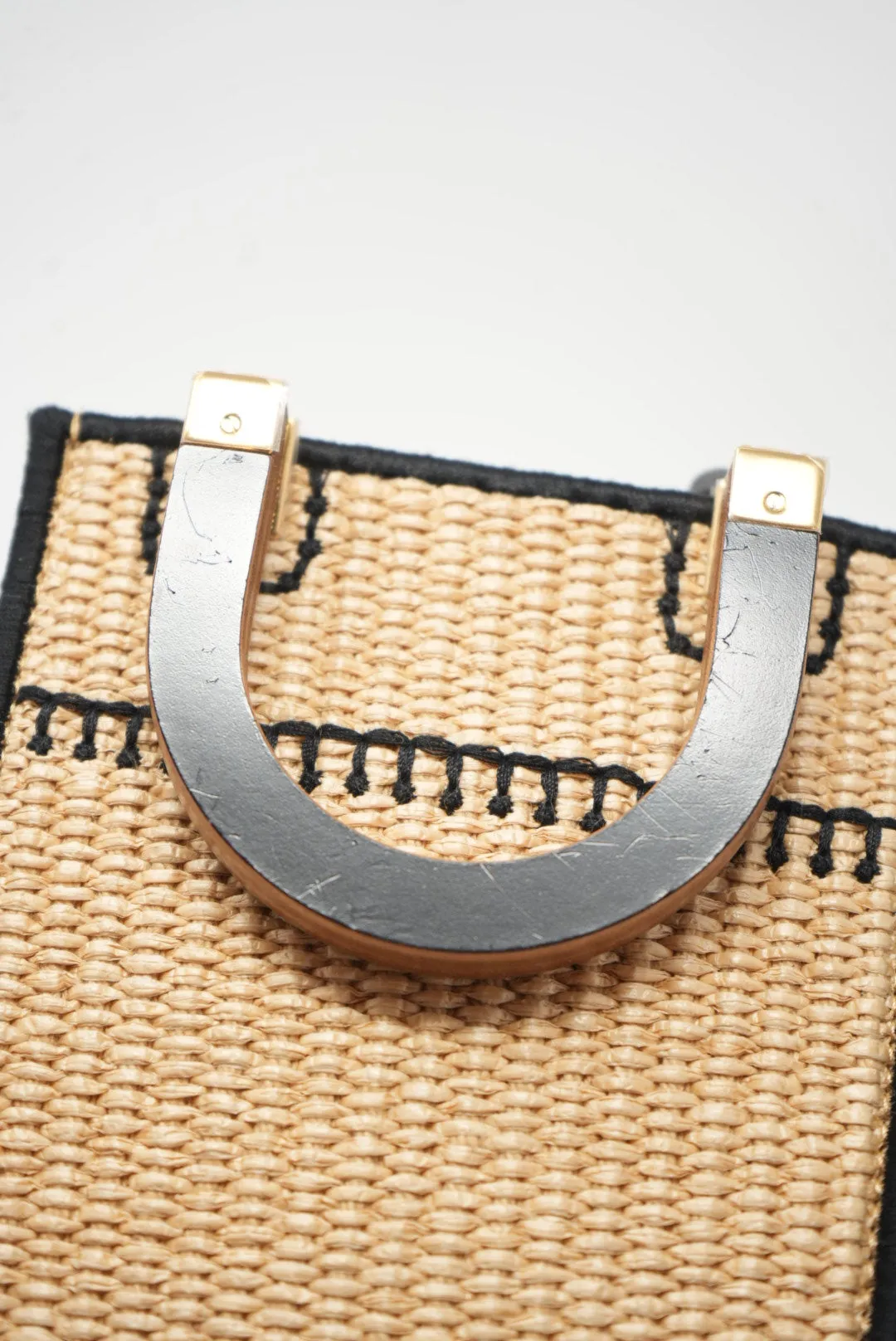 Fendi Sunshine Raffia Mini Tote Bag