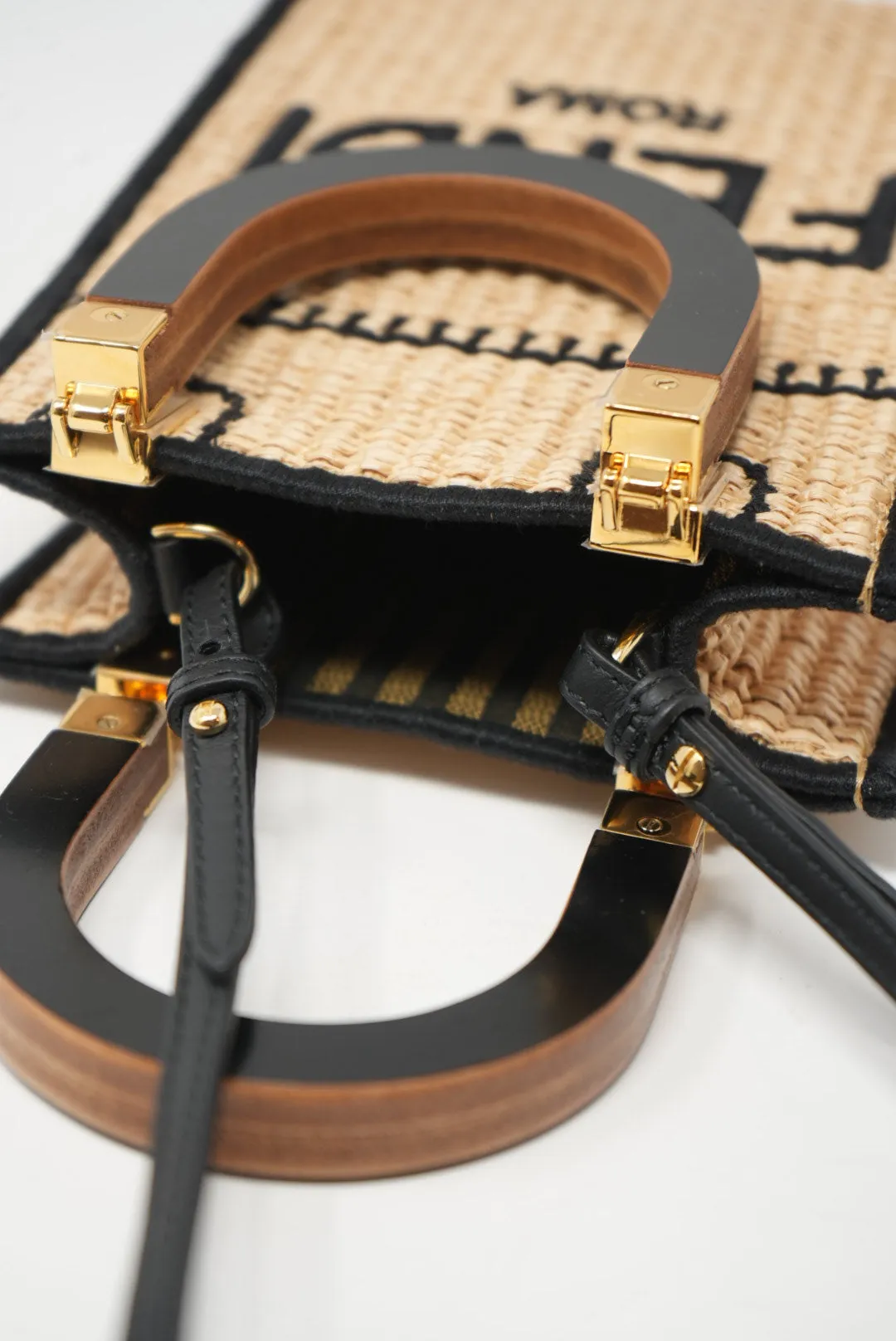 Fendi Sunshine Raffia Mini Tote Bag