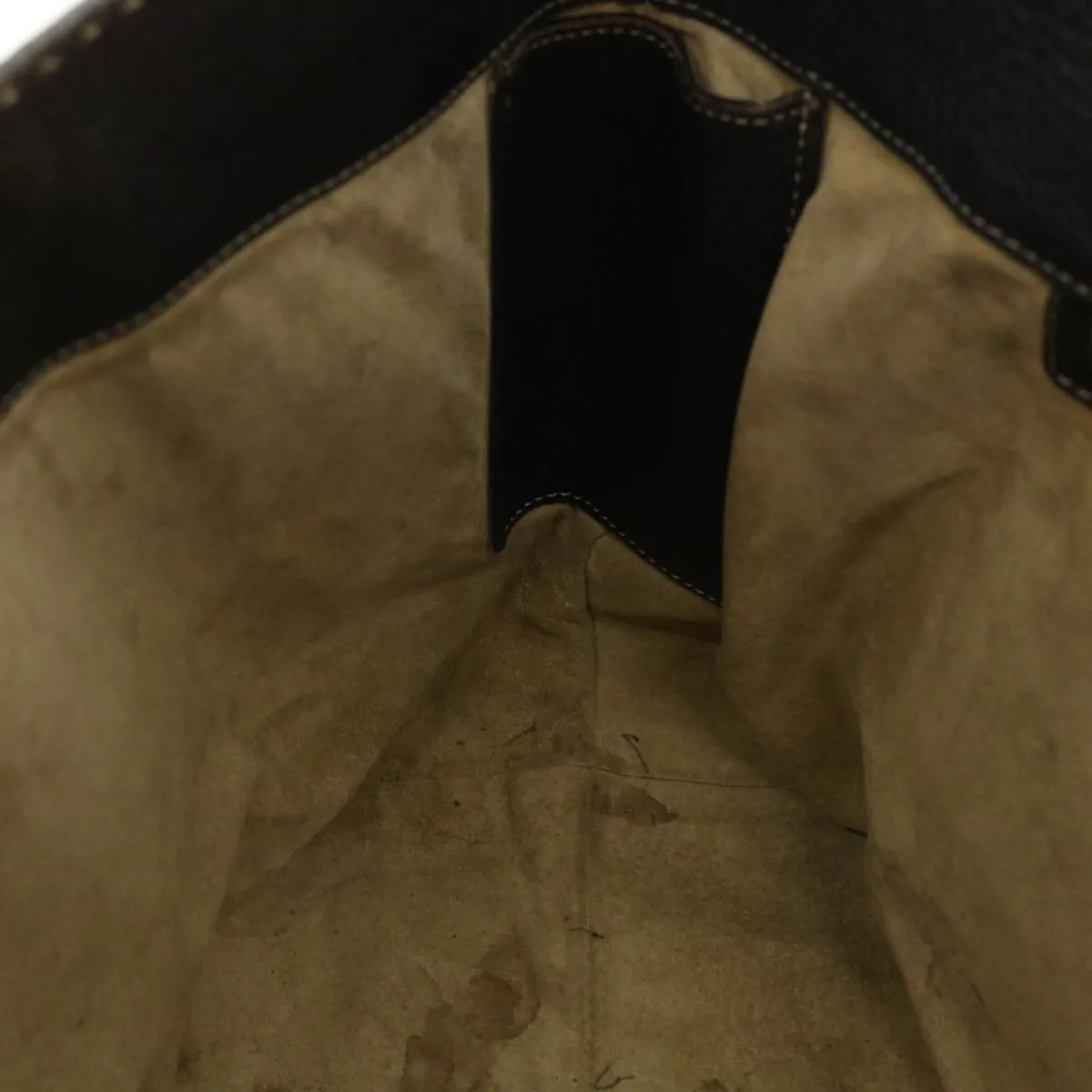 FENDI Tote Bag Leather Brown  rd4683