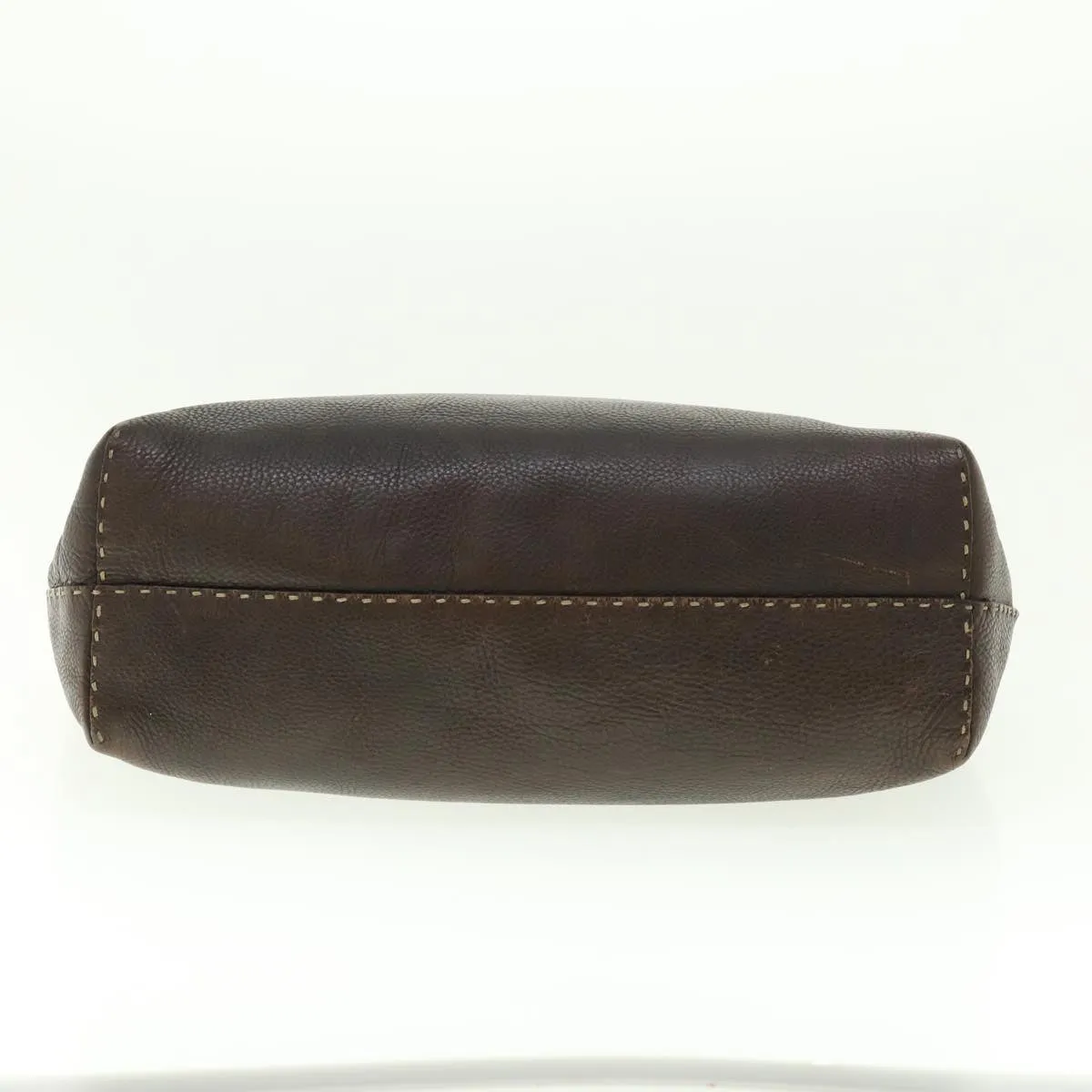 FENDI Tote Bag Leather Brown  rd4683