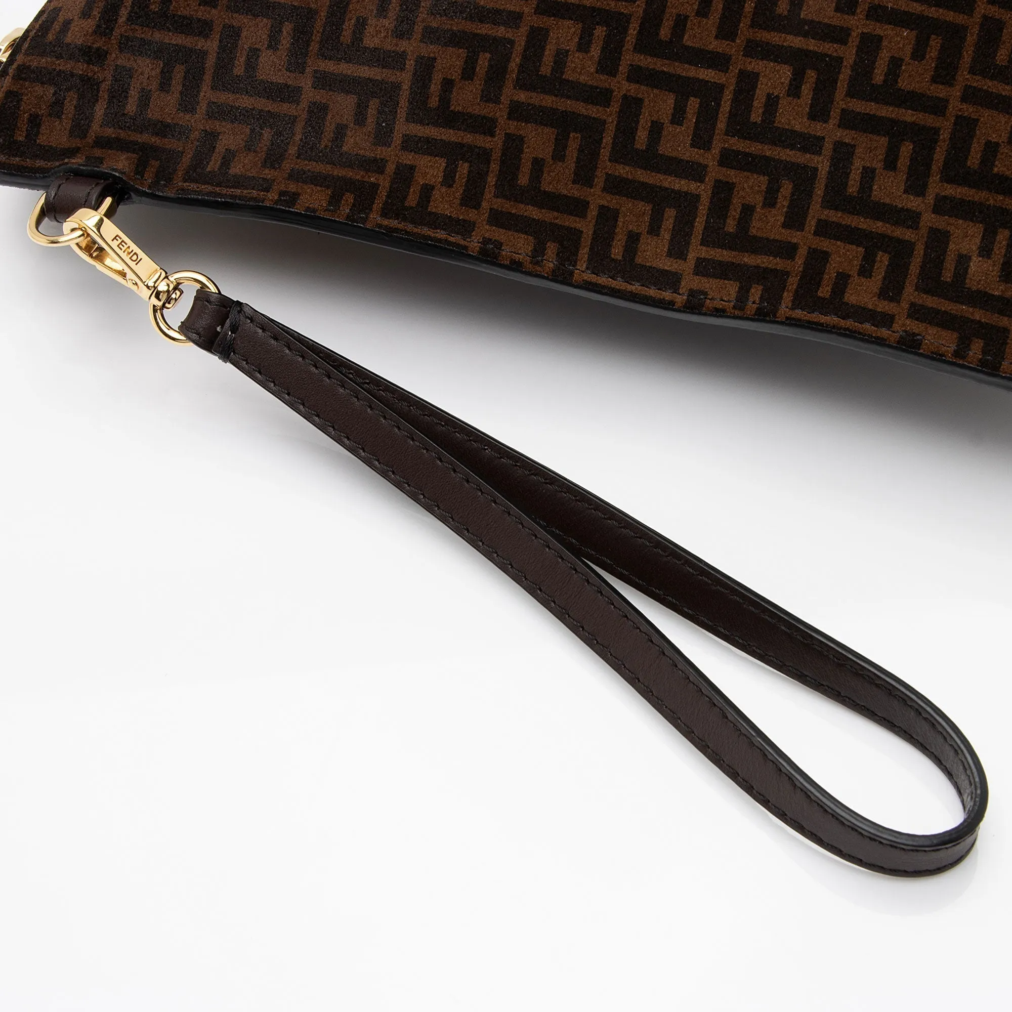 Fendi Zucchino Suede Large Flat Pouch (SHF-79WgbJ)