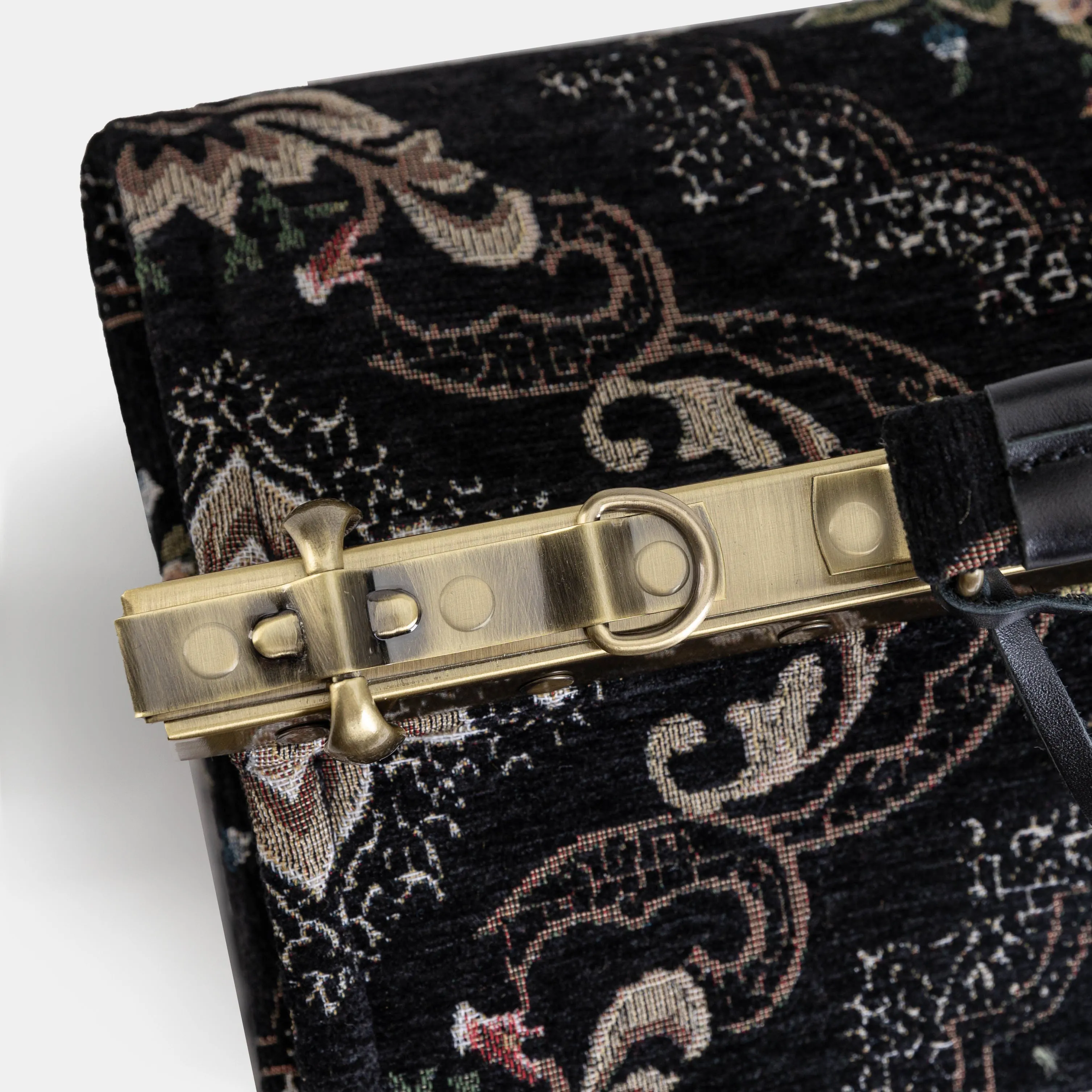 Floral Black Genevieve Carpet Gladstone Bag