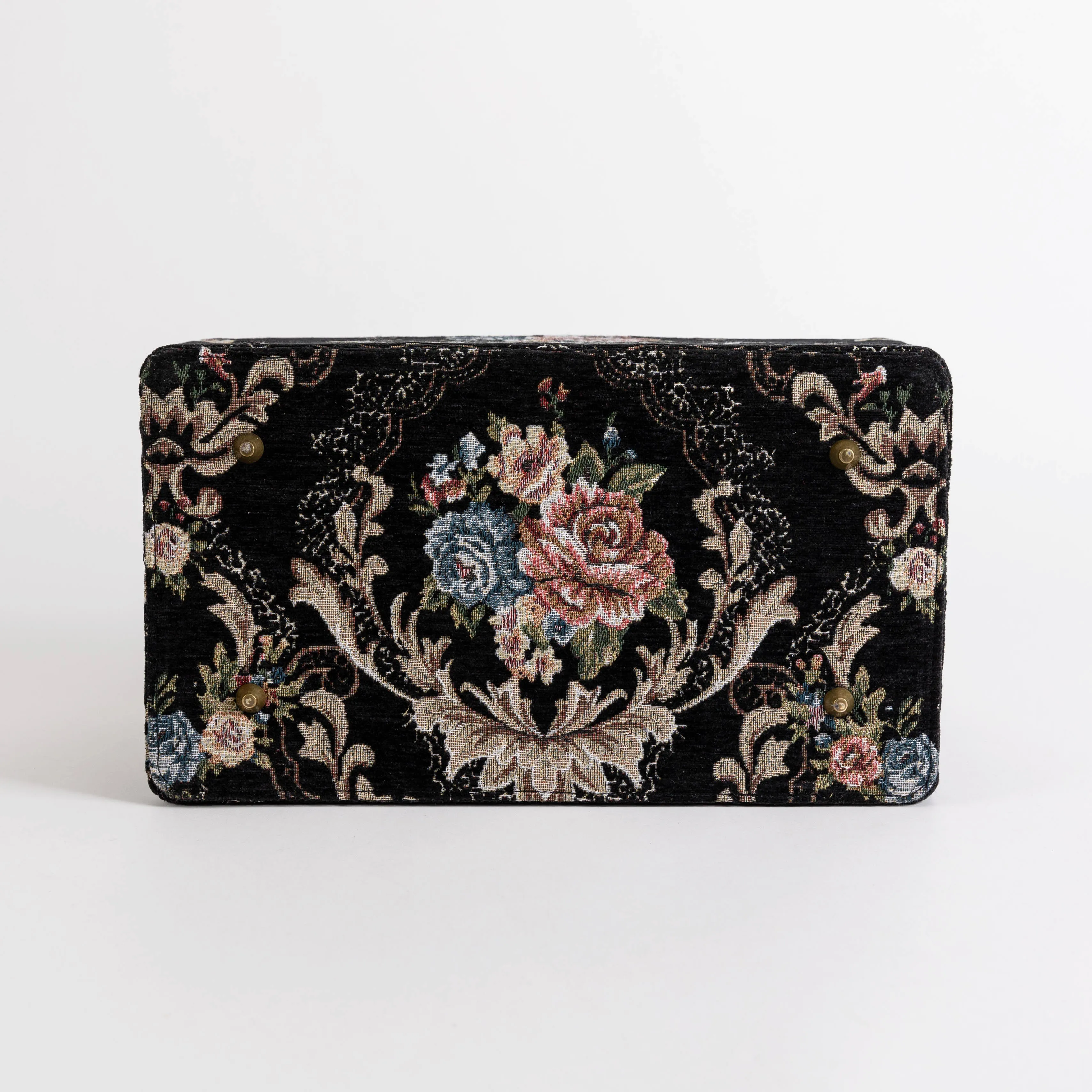 Floral Black Genevieve Carpet Gladstone Bag