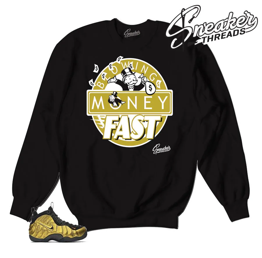 Foamposite Metallic Gold Blowing Money Fast Sweater