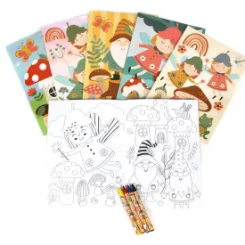 Gnome Coloring Book with Crayons