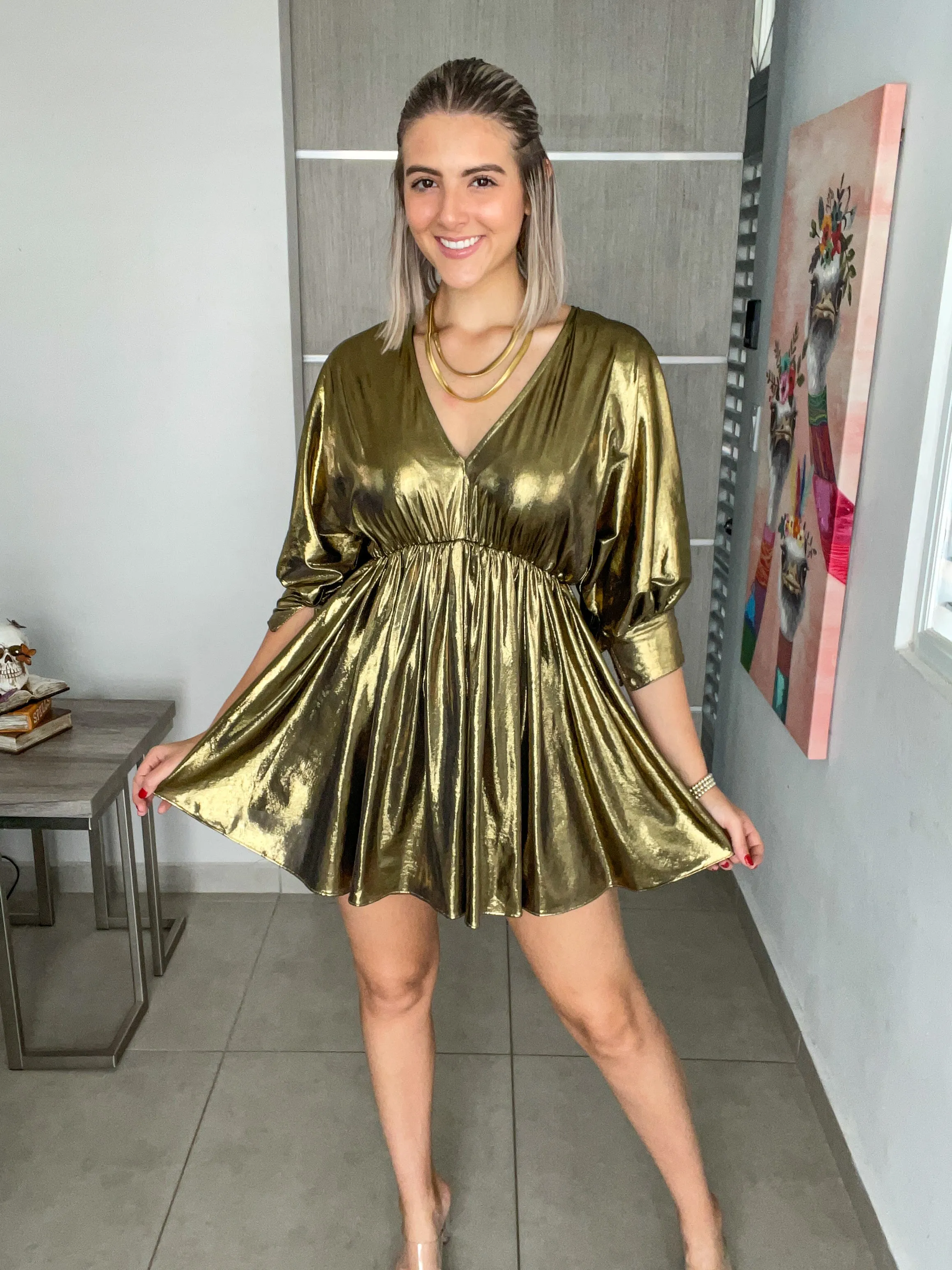 GOLD METALLIC DRESS