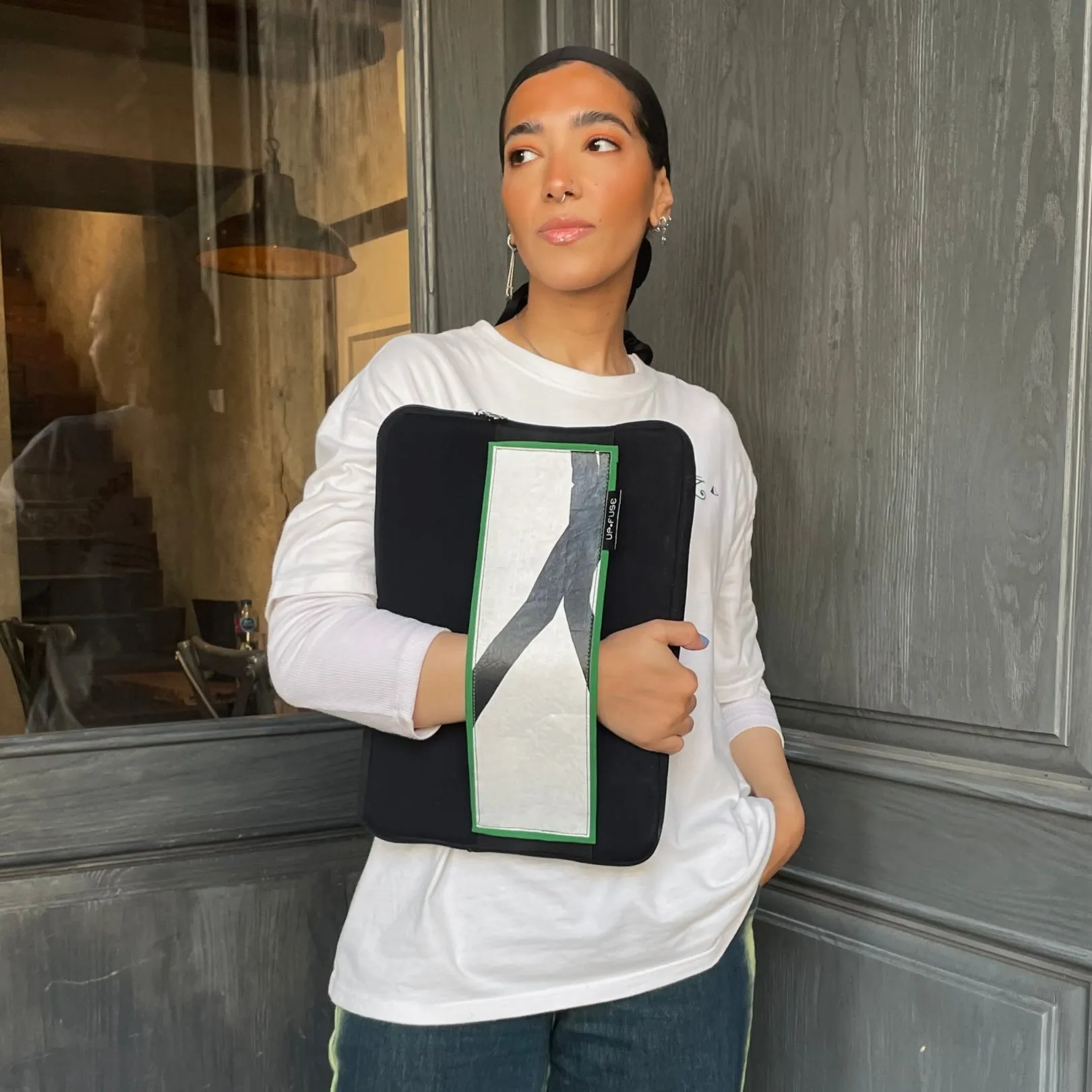 Grip Laptop Sleeve - Blue Squares