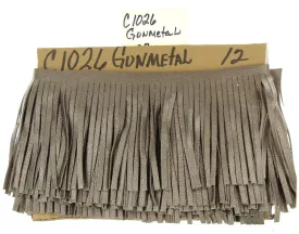 Gunmetal Fringe for embellishment of purses, jackets or other accessories, Sold by the foot (30 cm) - C1026 Gunmetal