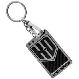 Harley-Davidson 2-Sided Americana Carbon Fiber Metal Key Chain 4540