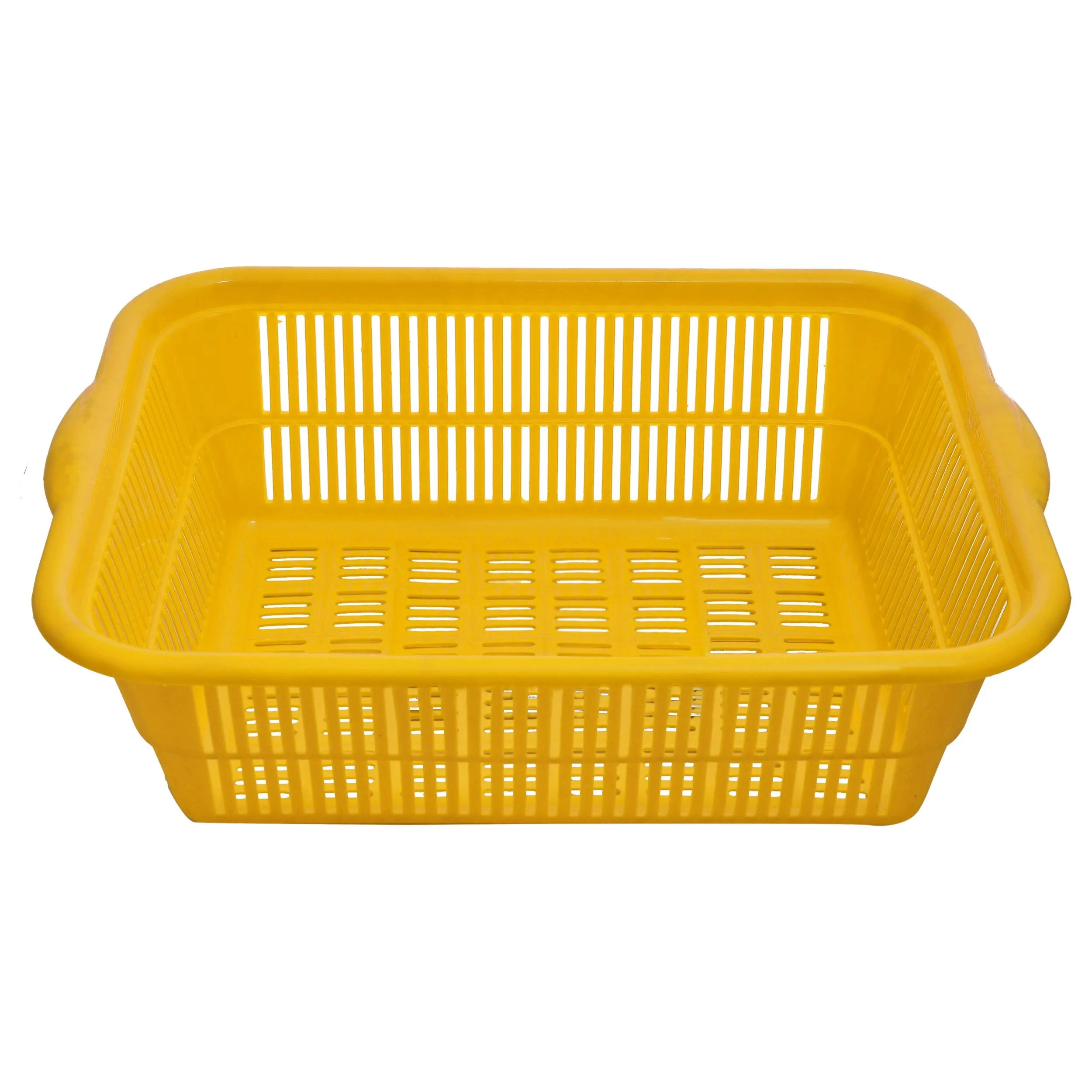 Heart Home Plastic 2 Pieces Kitchen Small Size Dish Rack Drainer Vegetables and Fruits Washing Basket Dish Rack Multipurpose Organizers (Yellow)- HEART3617,Standard