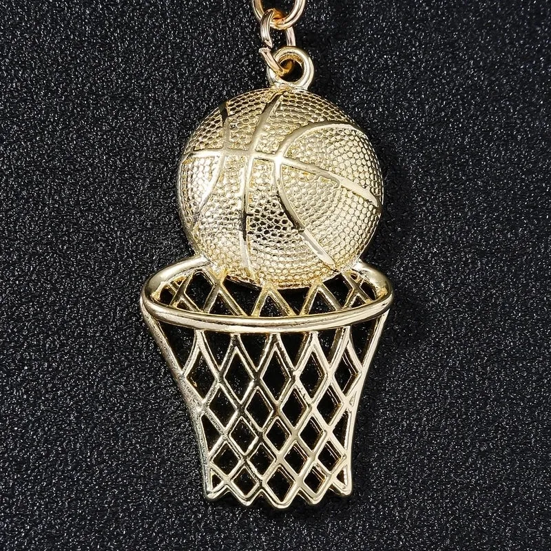 Hip-hop Retro Basketball Alloy Plating Gold Plated Keychain