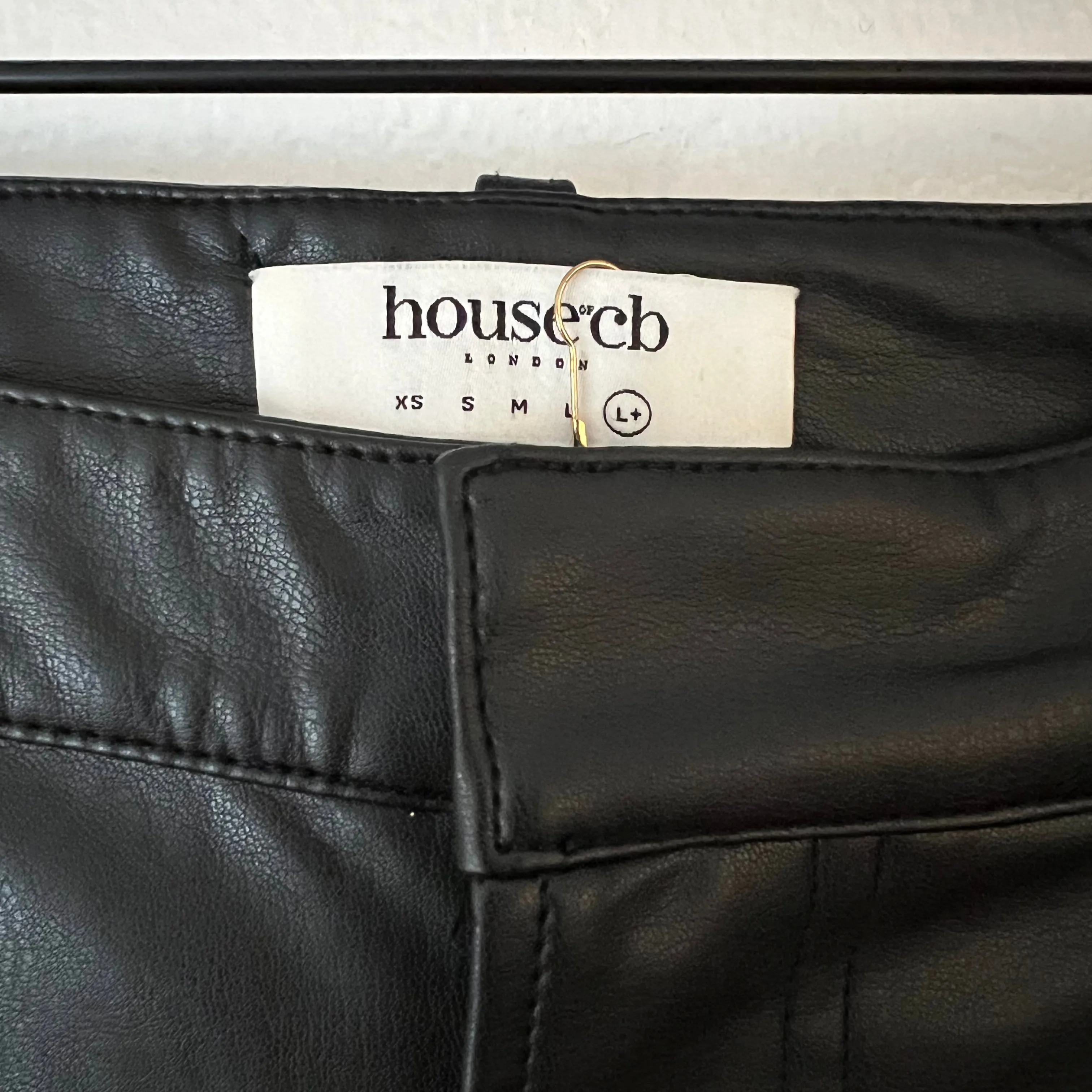 House of CB Inaya Black Vegan Leather Trousers