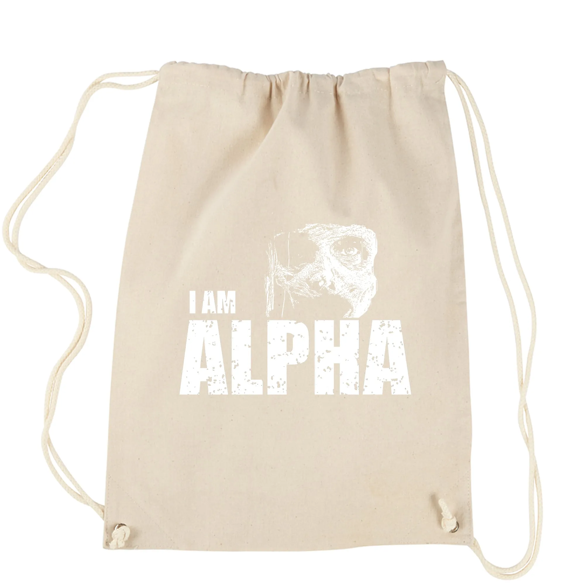 I Am Alpha Walking Drawstring Backpack