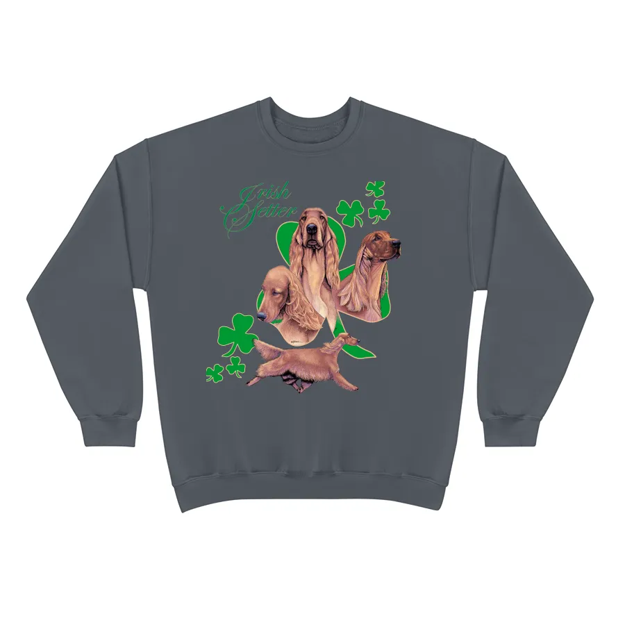 Irish Setter With Shamrocks on a Gildan - 18000 - Heavy Blend Sweatshirt (Unisex)