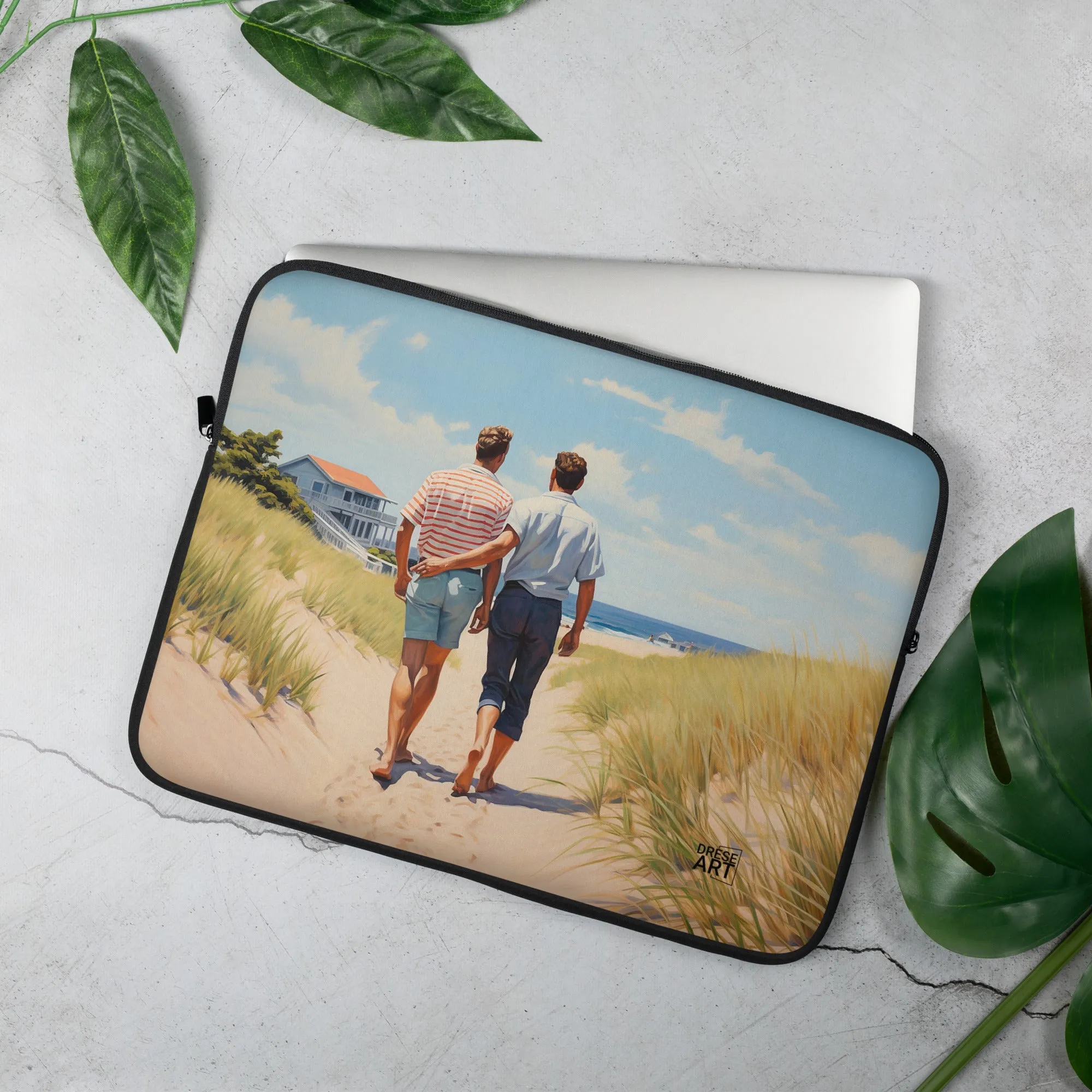 Laptop Sleeve - Stroll by the Beach | Drese Art