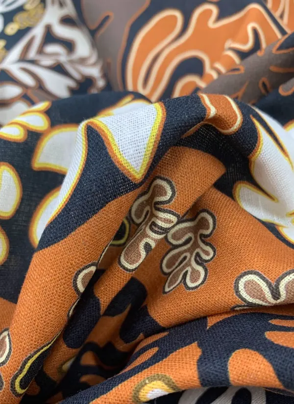 LI-7934W PALM PRINT LINEN. ITALY