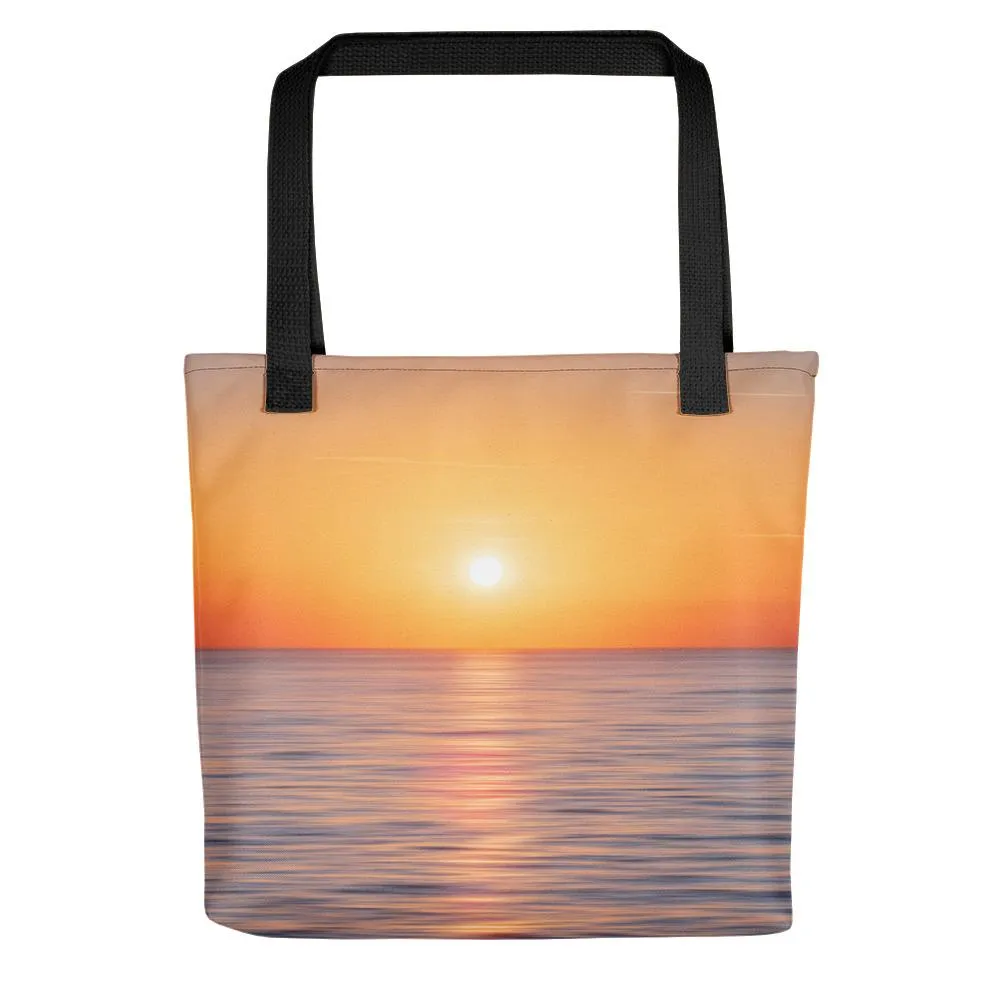 Life is too short to miss the sunsets quote tote bag