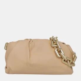 Light Brown Leather The Chain Pouch Shoulder Bag