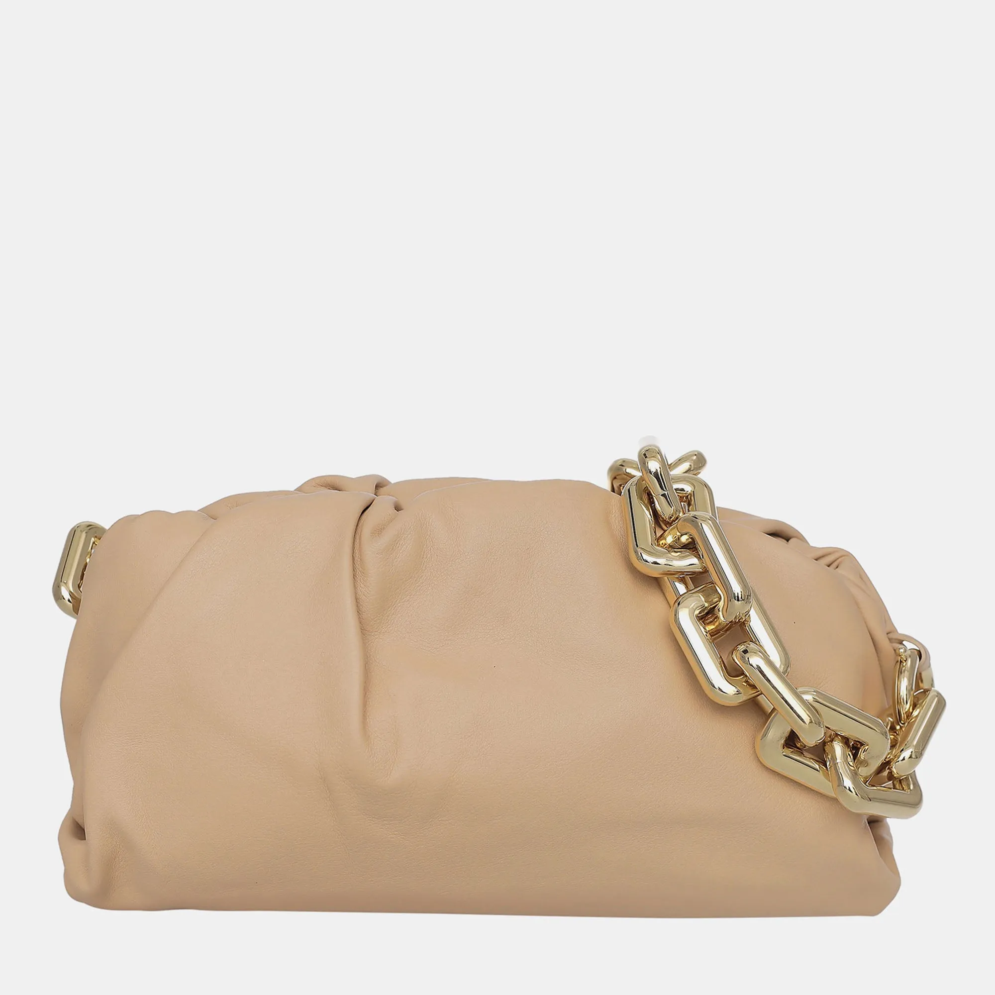 Light Brown Leather The Chain Pouch Shoulder Bag