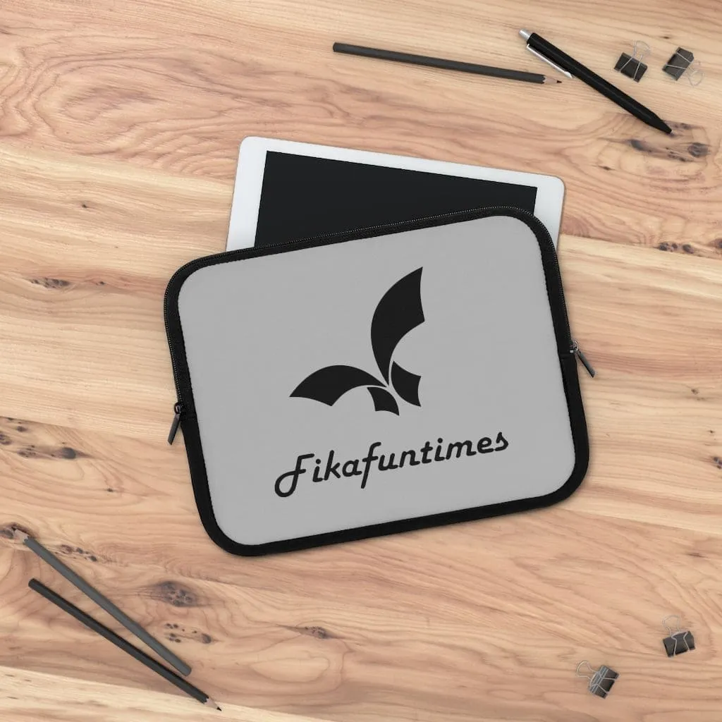 Lightweight Grey & Black Fikafuntimes Laptop Sleeve