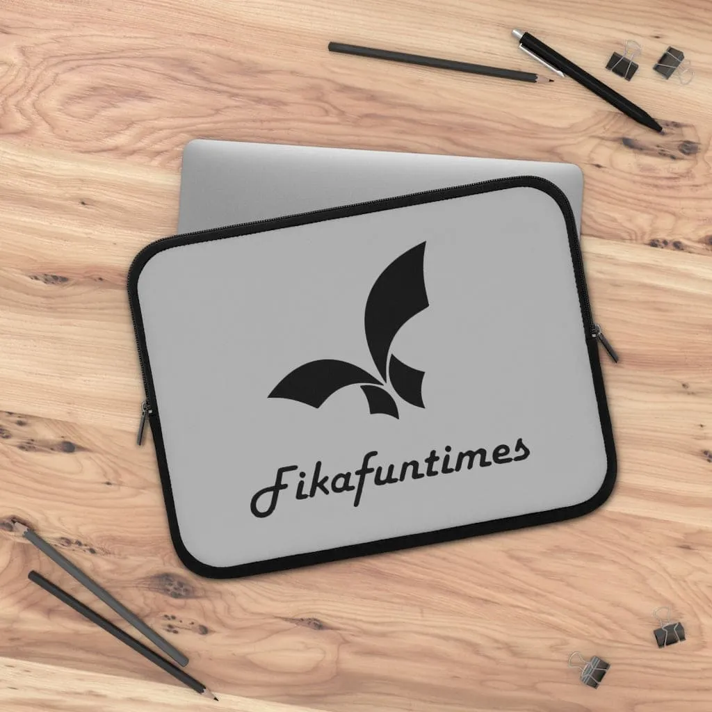 Lightweight Grey & Black Fikafuntimes Laptop Sleeve