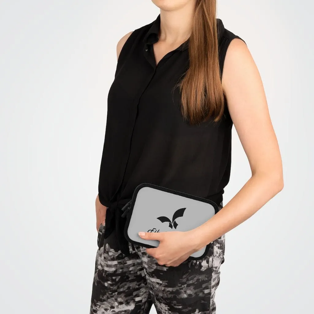 Lightweight Grey & Black Fikafuntimes Laptop Sleeve