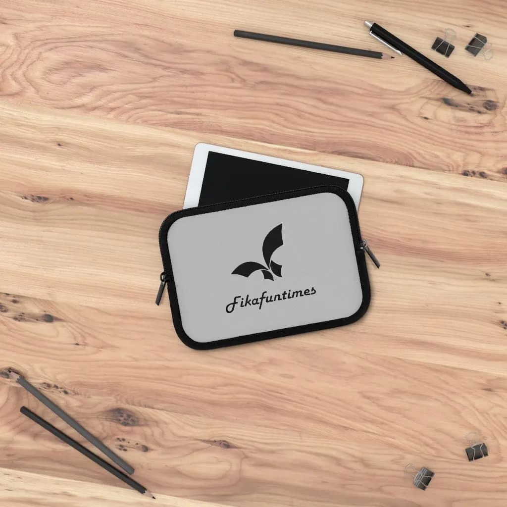 Lightweight Grey & Black Fikafuntimes Laptop Sleeve