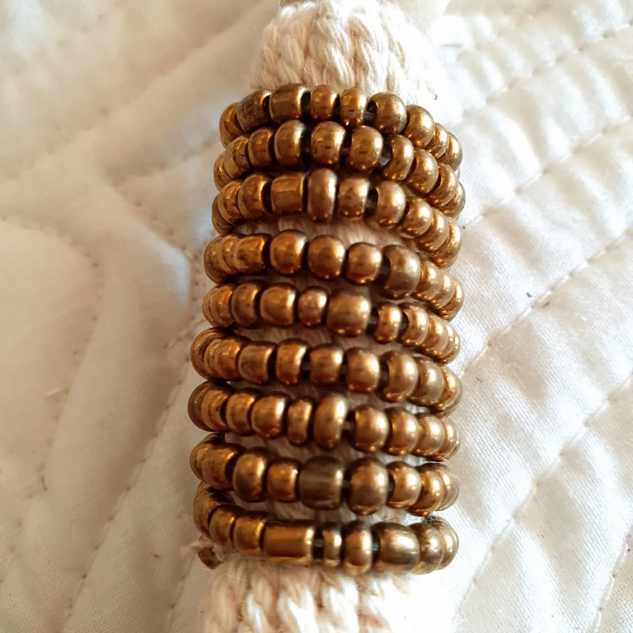 Long Gold Beaded Key Chains With Tassels