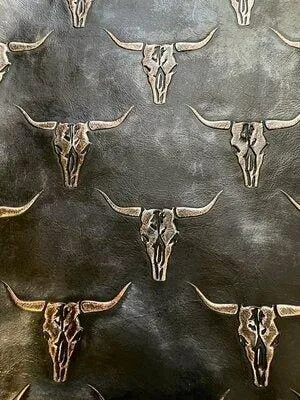 Longhorn Metallic Coffee Embossed Leather