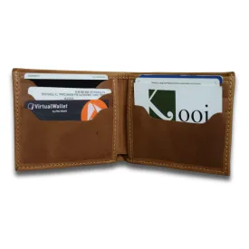 Mahogany Full Grain Genuine Leather Men's Wallet with Card Holder by World Orphans