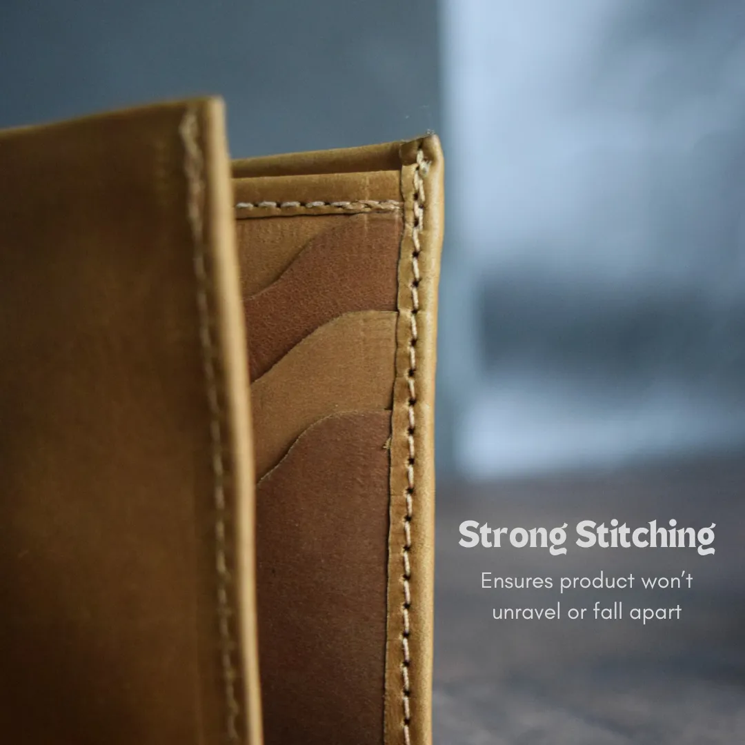 Mahogany Full Grain Genuine Leather Men's Wallet with Card Holder by World Orphans