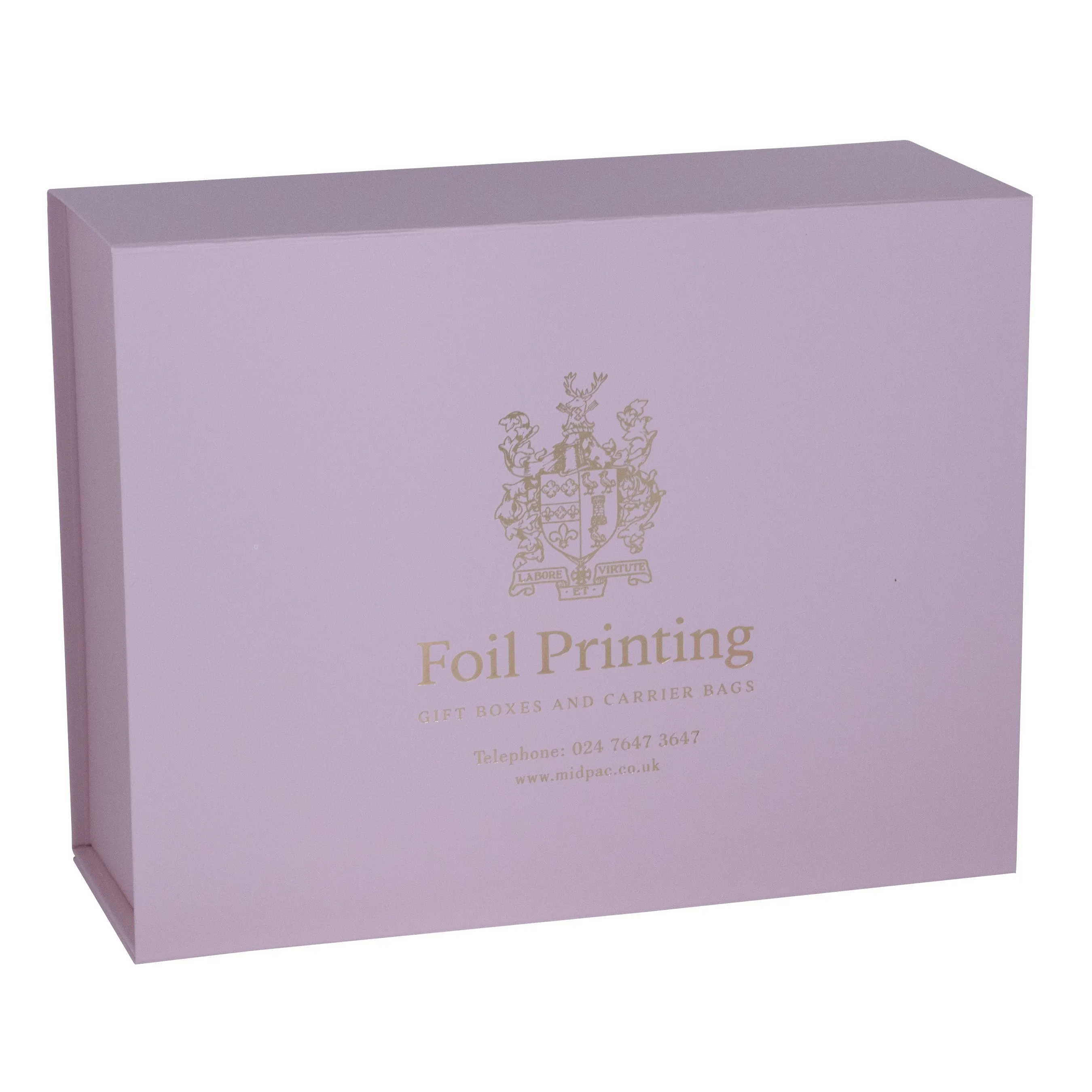 Matt Baby Pink Foil Printed Boxes 160x200x80mm