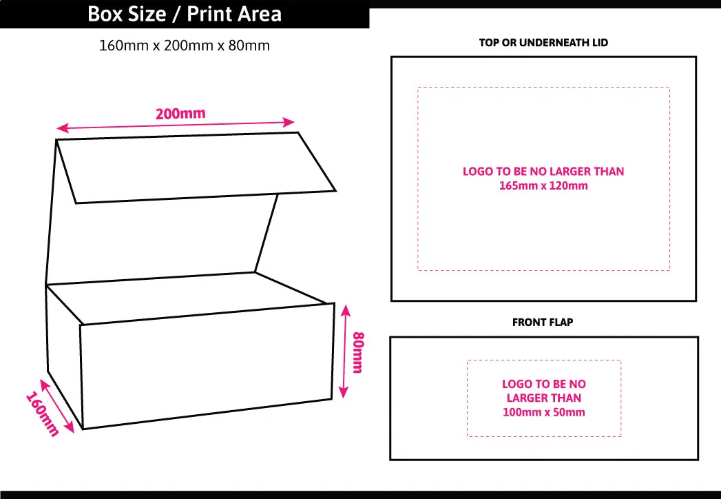 Matt Baby Pink Foil Printed Boxes 160x200x80mm