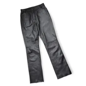 Men's Bottom Pant Real Leather Black Size Medium Front and Back Pockets with Belt Loop
