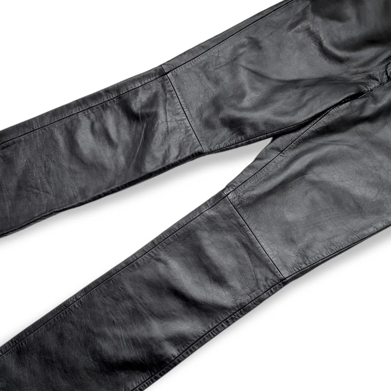 Men's Bottom Pant Real Leather Black Size Medium Front and Back Pockets with Belt Loop
