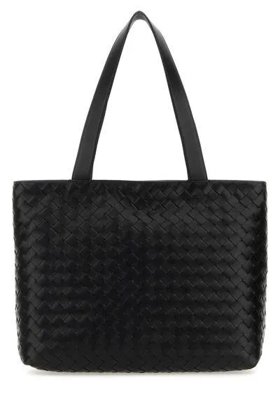 Men's Small Intrecciato Zipped Tote in Black | 795628V2HL1 Color 8803