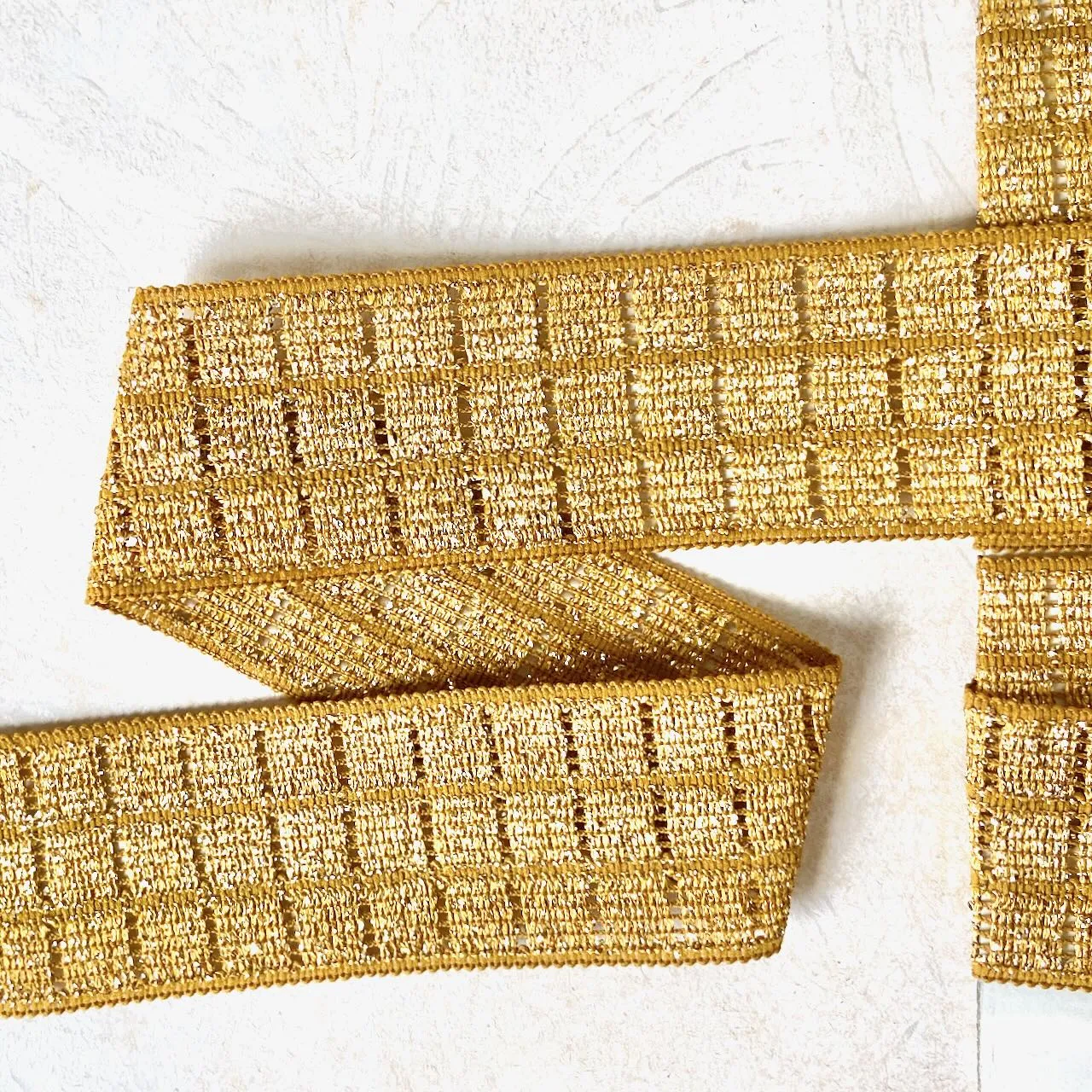 Metallic Square Flat Lace Braid - Multiple Colorways