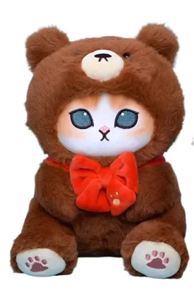 Mofusand Brown Bear Cat Plush Keychain