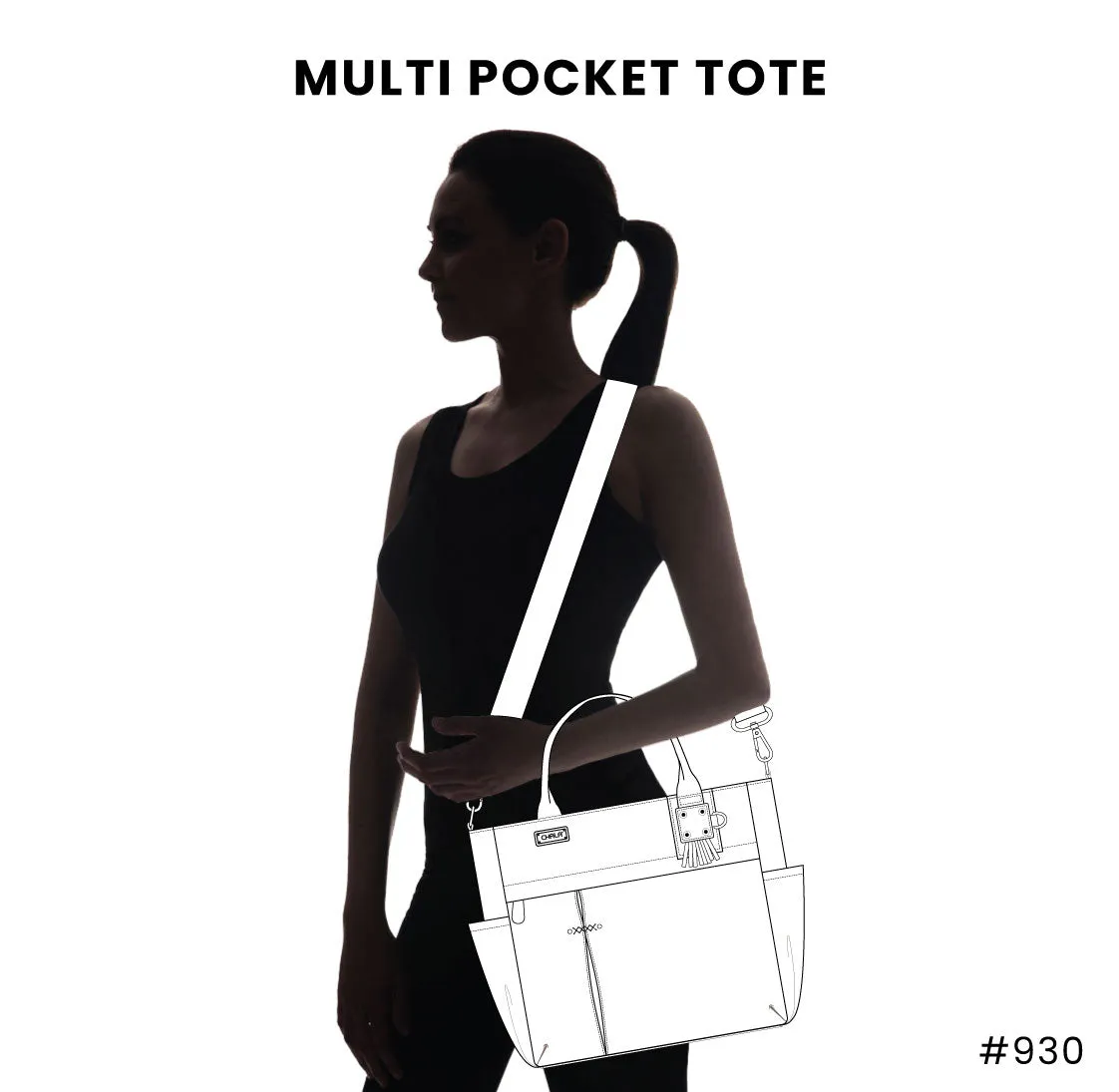 Multi Pocket Tote - Dark Gray