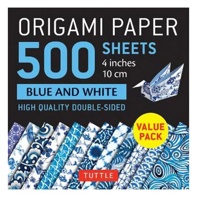 Origami Paper 500 Sheets Blue and White 4" (10 CM): Tuttle Origami Paper: High-Quality Double-Sided Origami Sheets Printed with 12 Different Designs - Tuttle Publishing