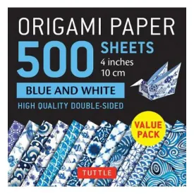 Origami Paper 500 Sheets Blue and White 4" (10 CM): Tuttle Origami Paper: High-Quality Double-Sided Origami Sheets Printed with 12 Different Designs - Tuttle Publishing