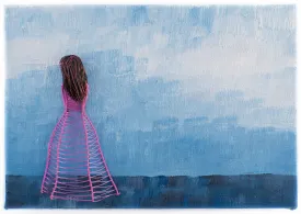 Personalised Mini Wireart Girl: Pink Dress, Summer